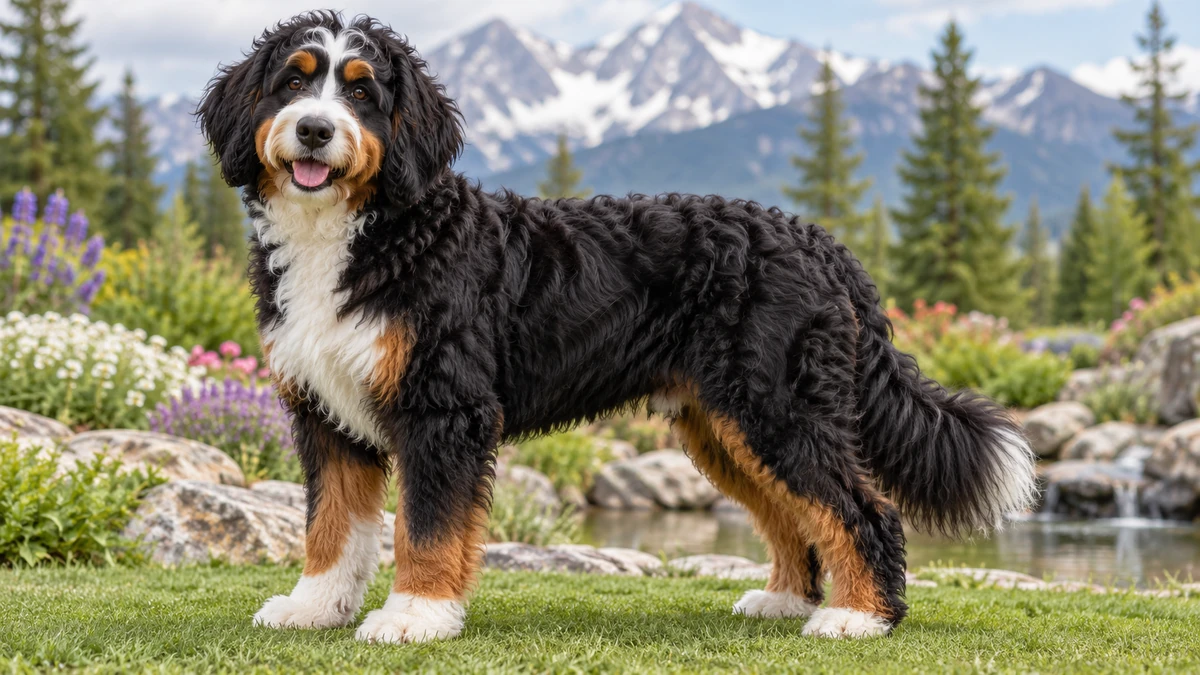 Bernedoodle köpek — üç renkli (klasik) renk