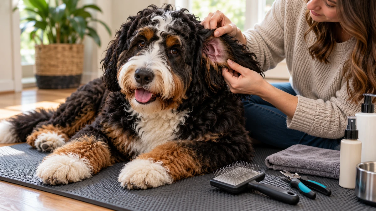 Bernedoodle köpek — bakım ve tımar